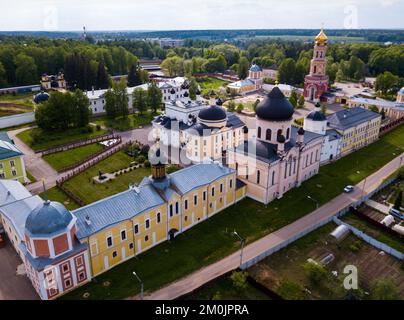 Luftaufnahme von Voznesenskaya Davidovsky poustinia Stockfoto