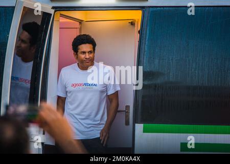 Cricketspieler Sachin Tendulkar am 4 2022 . dezember zur Inaguration eines Marathon-Events in Kochi , Indien . Stockfoto