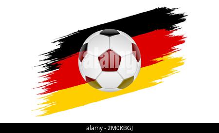 Fußball und die Farben der deutschen Flagge Grunge Vektorbild Stock Vektor