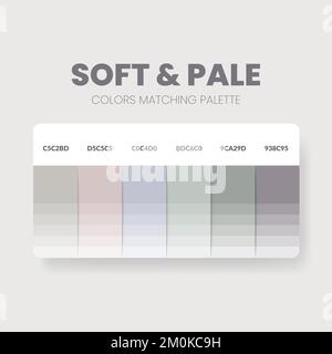 Farbpalette in einer Kollektion mit dem Thema „Passion“. Diagrammvorlage für Farbschema oder Farben. Farbkombinationen aus RGB-, HSL- und HEX-Codes. farbschalter Stock Vektor