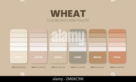 Farbpalette in einer Kollektion mit dem Thema „Passion“. Diagrammvorlage für Farbschema oder Farben. Farbkombinationen aus RGB-, HSL- und HEX-Codes. farbschalter Stock Vektor