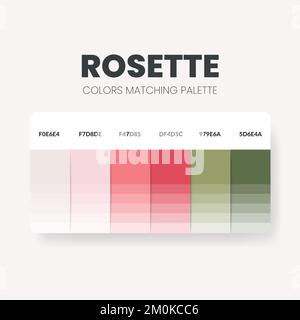 Farbpalette in einer Kollektion mit dem Thema „Passion“. Diagrammvorlage für Farbschema oder Farben. Farbkombinationen aus RGB-, HSL- und HEX-Codes. farbschalter Stock Vektor