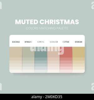 Farbpalette in Weihnachtskollektionen. Diagrammvorlage für Farbschema oder Farben. Farbkombinationen aus RGB-, HSL- und HEX-Codes. farbschalter Stock Vektor