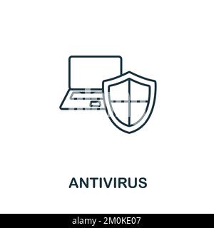 Antivirensymbol. Monochrom Simple Cyber Security-Symbol für Vorlagen, Webdesign und Infografiken Stock Vektor