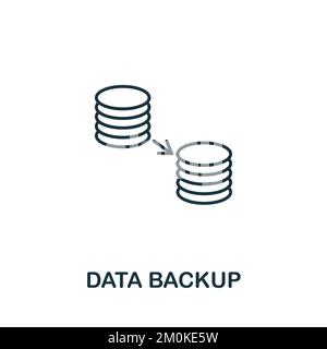 Datensicherungssymbol. Monochrom Simple Cyber Security-Symbol für Vorlagen, Webdesign und Infografiken Stock Vektor
