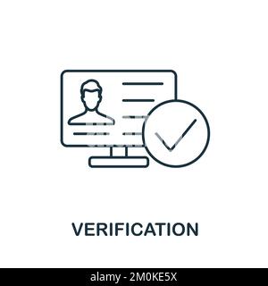 Verifikationssymbol. Monochrom Simple Cyber Security-Symbol für Vorlagen, Webdesign und Infografiken Stock Vektor