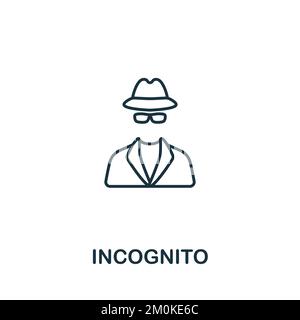 Inkognito-Symbol. Monochrom Simple Cyber Security-Symbol für Vorlagen, Webdesign und Infografiken Stock Vektor