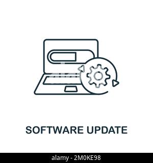 Symbol für Softwareupdate. Monochrom Simple Cyber Security-Symbol für Vorlagen, Webdesign und Infografiken Stock Vektor