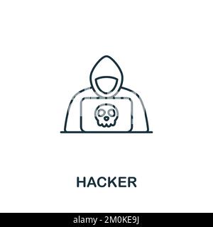 Hacher-Symbol. Monochrom Simple Cyber Security-Symbol für Vorlagen, Webdesign und Infografiken Stock Vektor