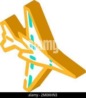 Isometrische Symbolvektordarstellung für Militärflugzeuge Stock Vektor