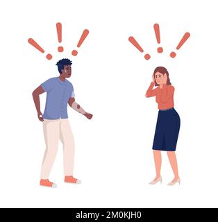 Mit halbflachen Farbvektorzeichen des Schocks Stock Vektor