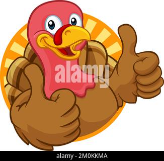 Türkei Thanksgiving oder Weihnachten Cartoon Charakter Stock Vektor