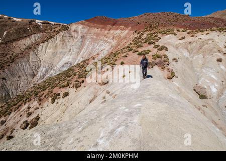 Plateaus de Tarkeddit Abstieg in Richtung der Arous-Schlucht, MMoun Trek, Atlas-Gebirge, marokko, afrika Stockfoto