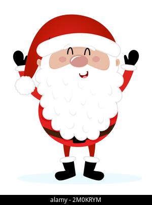 Winking Santa - Illustration im Cartoon-Stil. Frohe Weihnachten und Frohes neues Jahr. Lustige Figuren in der Werkstatt des Weihnachtsmanns. Stock Vektor
