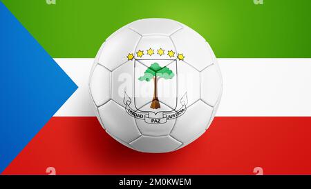Die Flagge Äquatorialguineas auf dem Hintergrund der Flagge Äquatorialguineas. 3D Abbildung Stockfoto