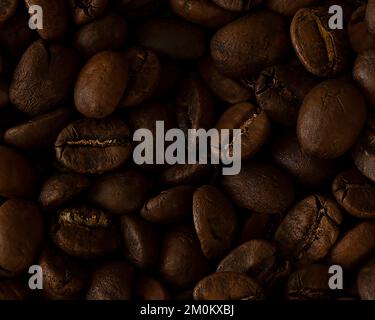 Kaffeebohnen hautnah Stockfoto