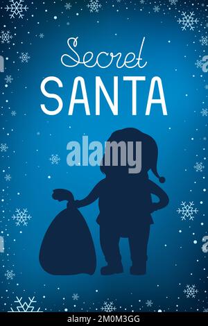 Geheimes Weihnachtsmann-Poster. Vektordarstellung. Stock Vektor