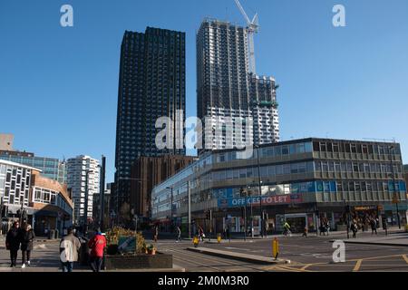 Regenerierung von Central Croydon im Dezember Stockfoto