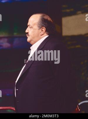 Italienischer Journalist Maurizio Costanzo bei der Fernsehsendung Maurizio Costanzo Show, Rom, Italien 1993 Stockfoto