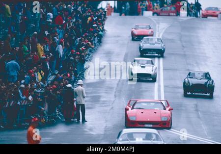 Historische Ferrari Cars Rallye, Rom, Italien 1990er Stockfoto