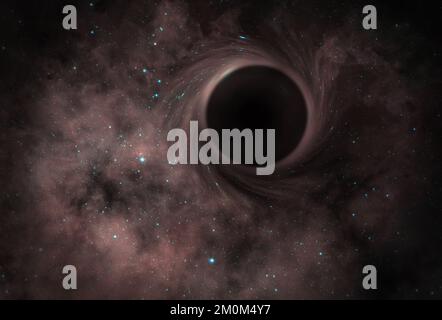 Schwarzes Loch. Science-Fiction-Tapete. Elemente dieses Bildes, bereitgestellt von der NASA. Stockfoto
