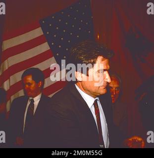 Albanischer Politikerpräsident Sali Berisha, Vorsitzender der Demokratischen Partei, Tirana, Albanien 1992 Stockfoto