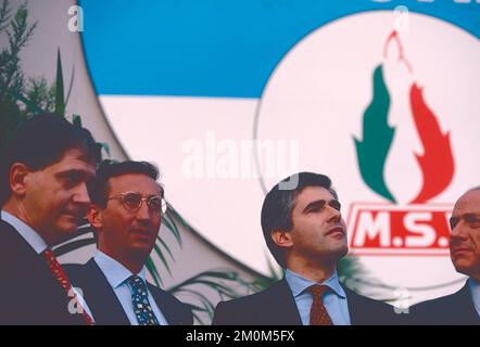 Die italienischen Politiker Rocco Buttiglione, Gianfranco Fini