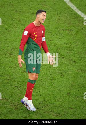 LUSAIL CITY, KATAR - 06. DEZEMBER: FIFA-Weltmeisterschaft Katar 2022. Runde 16 zwischen Portugal und der Schweiz im Lusail Stadium am 06. Dezember 2022 in Lusail City, Katar. Portugal Schweiz Cristiano Ronaldo von Portugal Fussball WM 2022 in Katar Katar FIFA Fußball-Weltmeisterschaft 2022 © diebilderwelt / Alamy Stock Stockfoto