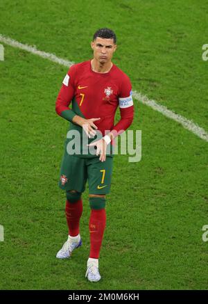 LUSAIL CITY, KATAR - 06. DEZEMBER: FIFA-Weltmeisterschaft Katar 2022. Runde 16 zwischen Portugal und der Schweiz im Lusail Stadium am 06. Dezember 2022 in Lusail City, Katar. Portugal Schweiz Cristiano Ronaldo von Portugal Fussball WM 2022 in Katar Katar FIFA Fußball-Weltmeisterschaft 2022 © diebilderwelt / Alamy Stock Stockfoto