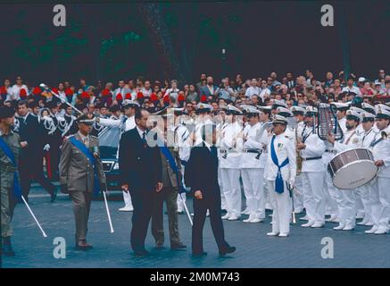 Japanischer Kaiser Akihito besucht Rom, Italien 1993 Stockfoto