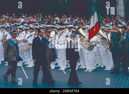 Japanischer Kaiser Akihito besucht Rom, Italien 1993 Stockfoto