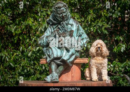 Der siebenjährige Cavapoo saß in Windsor und fragte sich, wie er zu einer Statue werden kann Stockfoto