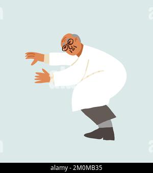 Der Charakter eines Arztes isoliert. Besorgter Doktor. Vektordarstellung Stock Vektor