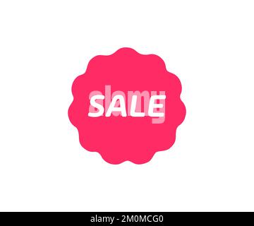 Sale-Logo, Sale-Quality-Tags und Logo-Design. Einkaufsaufkleber und Abzeichen für Werbeartikel und Werbeaktionen, Sonderangebot. Rote Aufkleber für Web. Stock Vektor