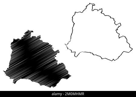 Ahuacuotzingo Kommune (Freier und souveräner Staat von Guerrero, Mexiko, Vereinigte mexikanische Staaten) Kartenvektordarstellung, scribble Skizze Ahuacuotzing Stock Vektor