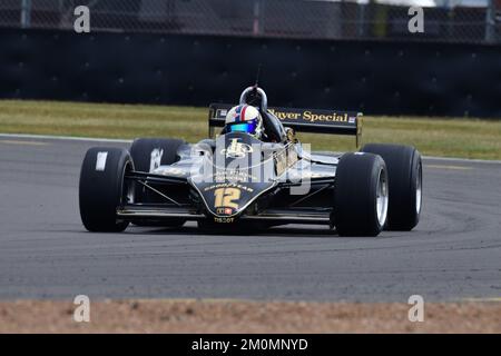 Steve Brooks, Lotus 91, Frank Williams Memorial Trophy für Masters Racing Legends, zwei zwanzig-Minuten-Rennen über das Wochenende in den 1970er und 1980er Jahren, F1 m. Stockfoto