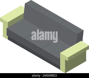 Isometrisches Symbol für Sofa. Wohnzimmer mit weichen Möbeln Stock Vektor