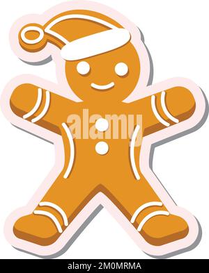 Süßer Zeichentrickfilm-Weihnachtsmann mit Ingwerbrot Stock Vektor