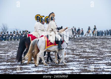 Austerlitzer Wiederaufbau-Schlacht 2022 in Tvarozna, Tschechische Republik Stockfoto