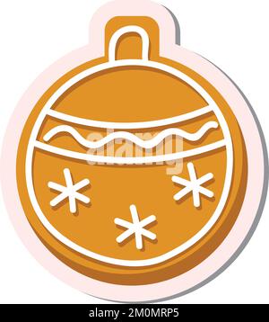 Süßer Zeichentrickfilm mit weihnachtlichem Ingwer-Brotball Stock Vektor