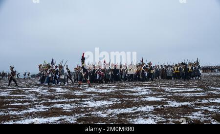 Austerlitzer Wiederaufbau-Schlacht 2022 in Tvarozna, Tschechische Republik Stockfoto