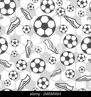 Vector Black and White Football textured repeat pattern background Stock Vektor