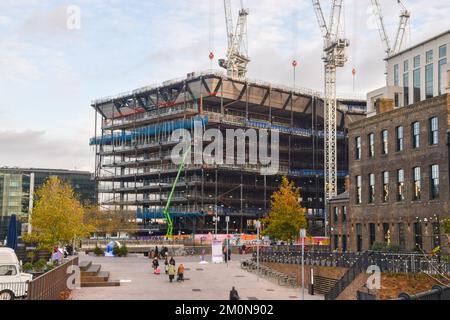 London, UK, 7.. Dezember 2022. Neue Google-Zentrale in King's Cross im Bau. Stockfoto