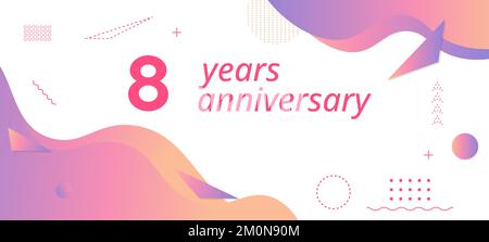 Logo zum 8.. Jubiläum, Geburtstagsfeier. Stock Vektor