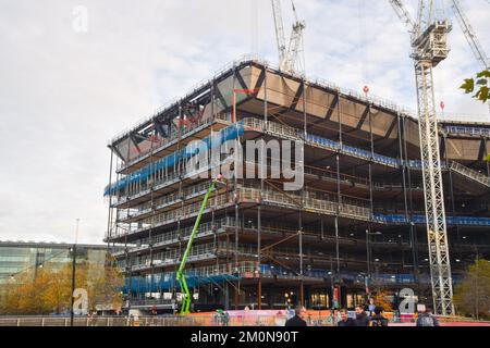 London, UK, 7.. Dezember 2022. Neue Google-Zentrale in King's Cross im Bau. Stockfoto