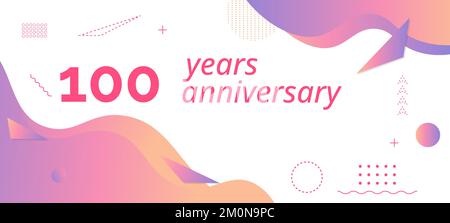 Logo zum 100.. Jubiläum, Geburtstagsfeier. Stock Vektor