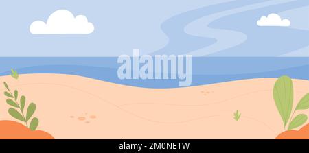 Küstenlandschaft. Leerer Hintergrund für Strandszene. Vektordarstellung Stock Vektor