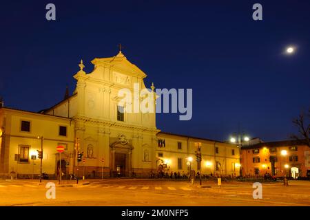 Abenddämmerung, Kirche San Marco, Piazza San Marco, Florenz, Toskana, Italien, Europa Stockfoto