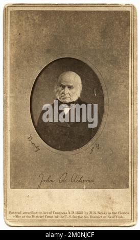 Porträt des amerikanischen Politikers John Quincy Adams (1767-1848), der von 1825 bis 1829 1861 als sechster Präsident der Vereinigten Staaten tätig war. Fotografie von Mathew Brady (1823 - 1896) Stockfoto