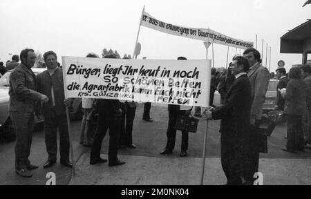 Die zentralen Bauernverbände fordern ihre Rechte am 23.4.1974 in der Westfalenhalle in Dortmund, Deutschland, Europa Stockfoto